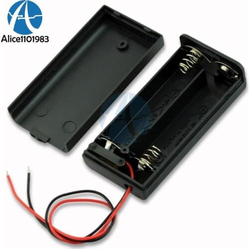 2 AA Battery Holder Box Case Shell With Switch New 2 AA 2A Battery Holder Box Case With Switch Black