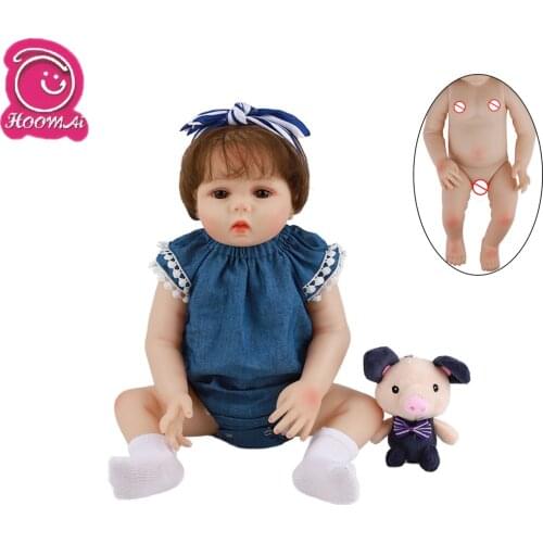 Hoomai 48CM Realistic Newborn Baby 18 '' Full Silicone Body Lifelike Bebe Reborn Dolls For Children Birthday Christmas Gift Toy