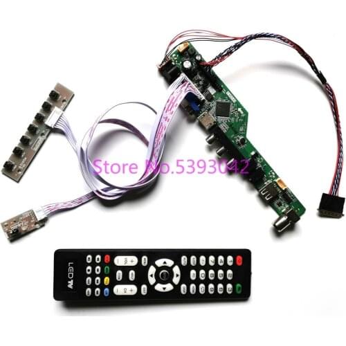 KIT fit LP156WH4 (TL)(Q1)/(TL)(Q2)/(TL)(Q4)/(TL)(R1) 1366*768 VGA+USB analog LVDS 40-Pin LCD Remote TV control drive board
