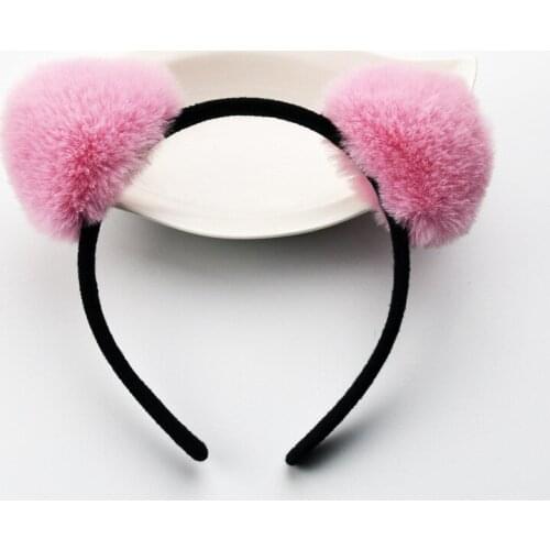 Korean Cloth Short Plush Cat Ear Headband Cute Women Girls Kids Party Festival Fantastic Hair Accessories HairBand