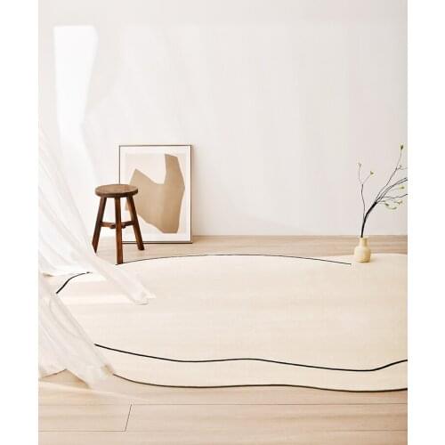 Carpet For Living Room Beige White Simple Bedroom Rug Sofa Study Coffee Table Floor Rug Mat Nylon Thick Room Ins Nordic Girl