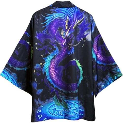 Plus Size Summer Stylish Japanese Five Point Sleeves Kimono Mens And Womens Cloak Jacke Top Blouse Loose casual fashion robe