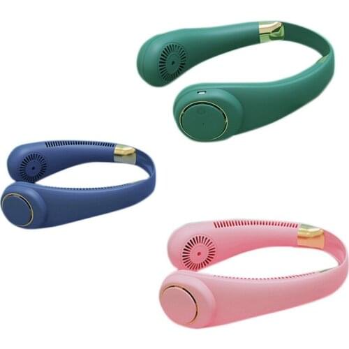 Mini Neck Fan Portable Bladeless Fan USB Rechargeable Sport Fans for Outdoor Wearable Hanging Air Cooler