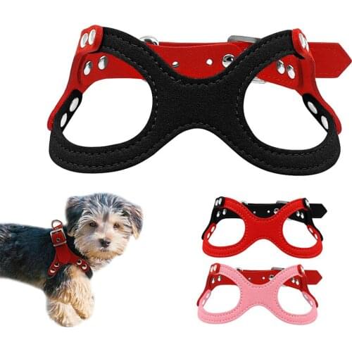 PU Leather Dog Harness for Small Dog Soft Harness For Puppies Chihuahua Yorkie Teddy Pup Puppy Adjustable Pet Products Supplies