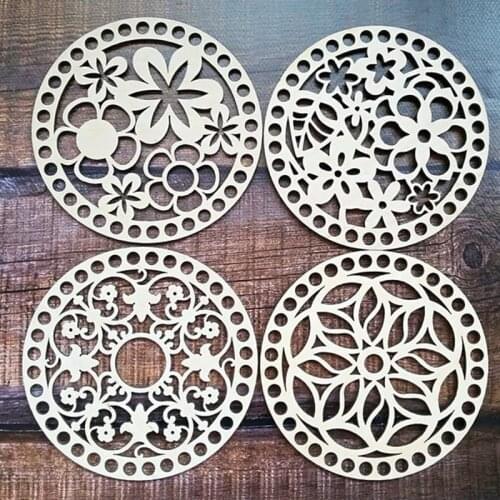 Set of 4 bottoms 7.8in Free shipping Wooden base for baskets Wooden bottoms for crochet basket