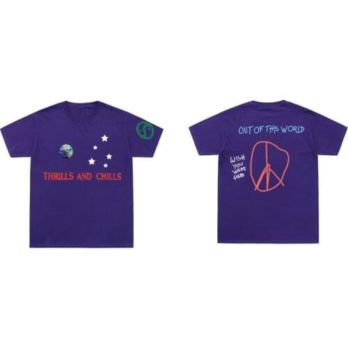 New Arrivals Travis Scott Tshirts Out Of World Letter Print T Shirt Men Women ASTROWORLD T-Shirt Cactus Jack Hip Hop Tee Tops