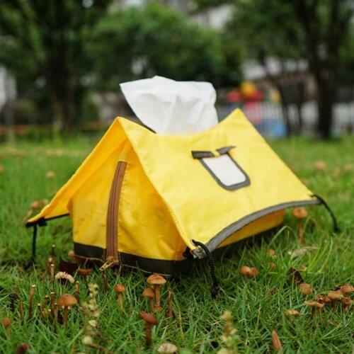 Camping Tent Tissue Box Foldable Portable Storage Box Bag Beautiful Tent Shape For Bedroom Outdoor Picnic Equipment 29x19x14cm