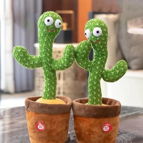 Plush Dancing Cactus Can Sing and Dance Can Talk Twisting Cabaret Dancer Decoration Gift Knitted Cloth Cactus Home Furnishings