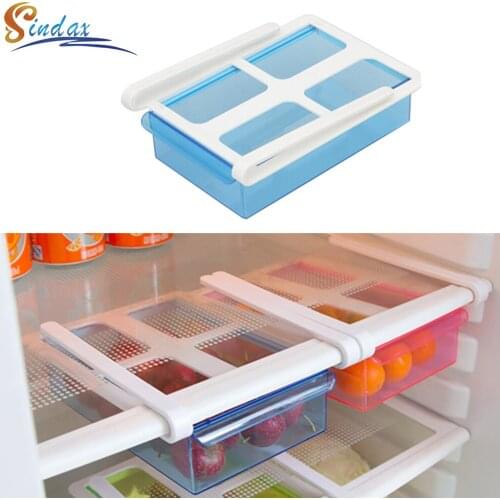 Slide Fridge Freezer Organizer Refrigerator Storage Rack Shelf Drawer Food Container Freezer Storage containers Kitchen Boxes