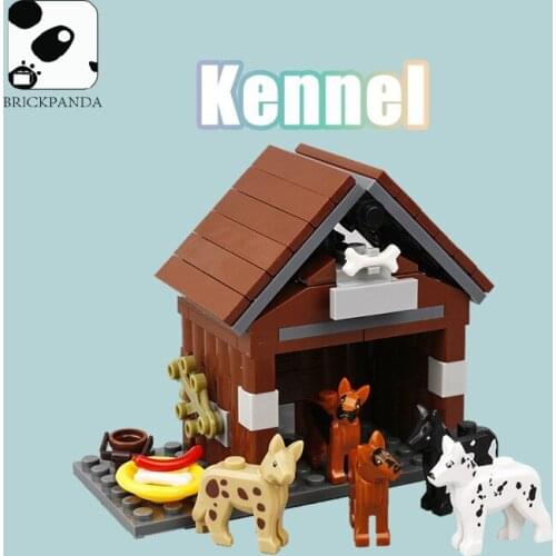Kennel City Building Blocks Doghouse Family Courtyard Brick Mini Kit Animal Accessories Creative Assembled Toy Gift for Children