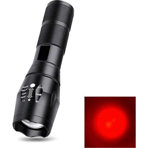 Red Light Flashlight Tactical LED Flashlight 5-mode AAA 18650 Flashlight Camping Lamp Zoomable Torch Red LED Lamp Torchlight