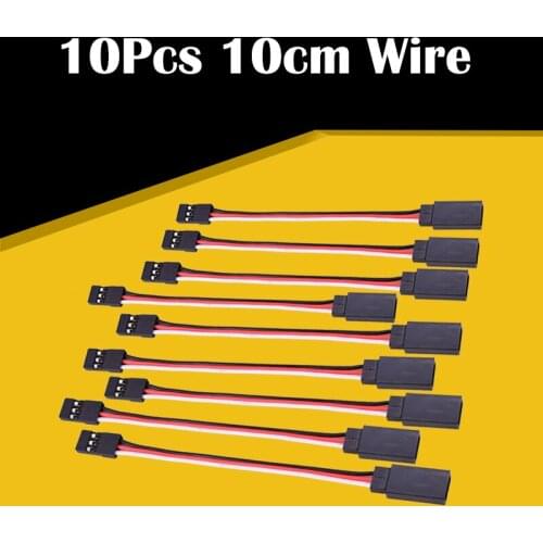 New Arrival 10Pcs 100mm Servo Extension Lead Wire Cable For RC Futaba JR Male to Female 10cm Wire Connector