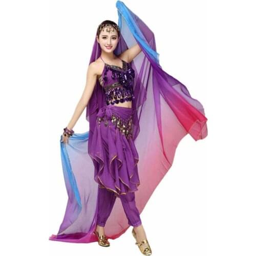 Belly Dance Veil Gradient Color 220cm*120cm Silk-like Bollywood Dancing Scarf Shawl Rainbow Face shawl wrap Scarf