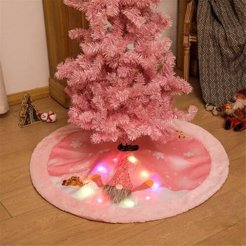 42inch Christmas Tree Skirt With LED Light Christmas Tree Foot Carpet Tree Mat Under The Christmas Tree Decoration