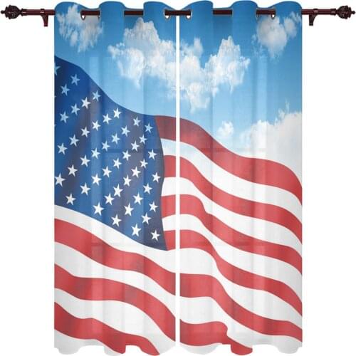 Patio Curtain American Flag Waving Outdoor Curtain For Garden Patio Curtains Bedroom Living Room Kitchen Bath Room Panel Drape