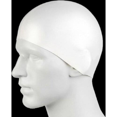 Protect Ears Hair Latex Flexibility Swimming Pool Caps for Women Men Swim Hats Unisex Adult White Wears Bathing Cap