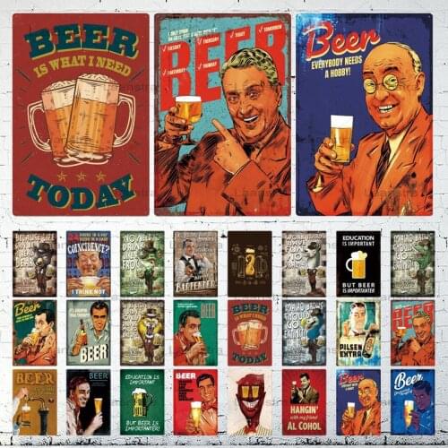 Iron Painting Hanging Art Poster Funny Tin Sign Beer Metal Sign Plaque Metal Vintage Pub Iron Painting Wall Decor For Bar Pub