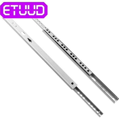 1Pair Micro Drawer slide Ball Guide Two Sections 17mm Wide Steel Fold Drawer Steel Ball Slide Rail Furniture Hardware Fittings