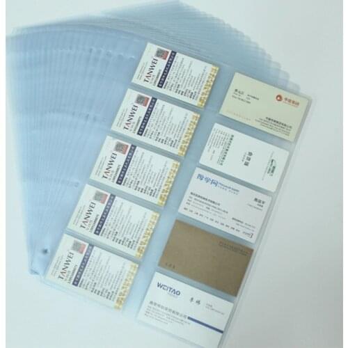 10pcs PVC A4 Business Card Holders Single&Double Side Business Card Pocket Loose-leaf Manual Account Accessories