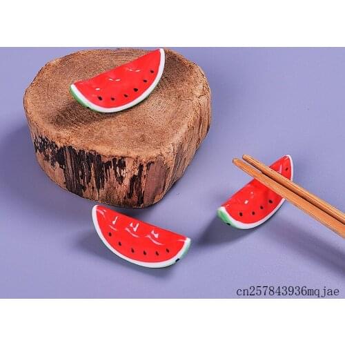 100pcs Chopsticks Holder Watermelon Tomato Chopstick Rack Ceramic Table Spoon Fork Kitchen Tableware Hoders