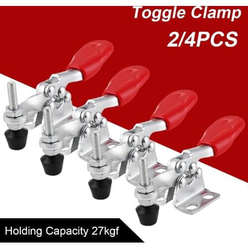 2/4 Pcs/Set Horizontal Toggle Clamp Quick Release Jacket Gh-201A Woodworking Fixed Clamp Tool Pressing Hand Quick Release Tool