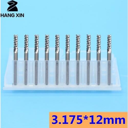 3.175mm PCB Corn Milling Cutter Tungsten Carbide Drill Kit 10PCS CNC Router Wood Tool Engraving Machine Metal Milling Cutter