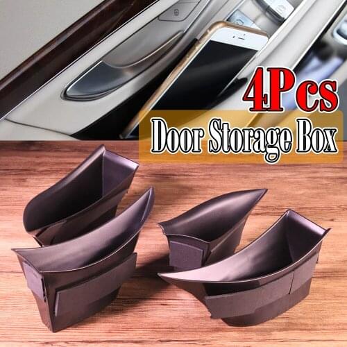 4Pcs Car Front Rear Side Door Storage Box Container Holder Tray Organizer Fit for Mercedes Benz S-Class 2014 2015 2016 2017 2018