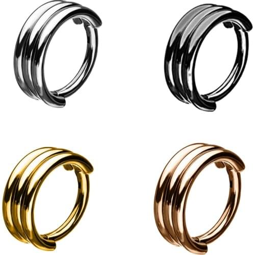40PCS Steel Segment Ohr Knorpel Schmuck Trio Layer Septum Clicker Hoop Nose Ring Labret Ear Tragus Cartilage Daith Helix Earring