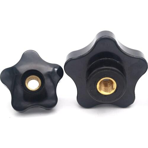 5pcs m4 m5 m6 m8 m10 Plum Bakelite Hand Tighten Nuts Handle Thread Star Mechanical Black Thumb Nuts Clamping Knob Manual Nuts