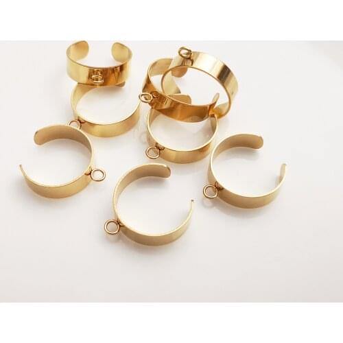 5pcs lot in bulk golden stainless steel open ring can be adjustable Ring shiny 6mm wide .inner 18mm for Mens jewelry