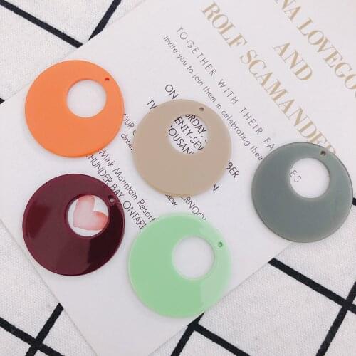 DIY temperament simple round personality candy color wild earrings earring accessories material 6pcs