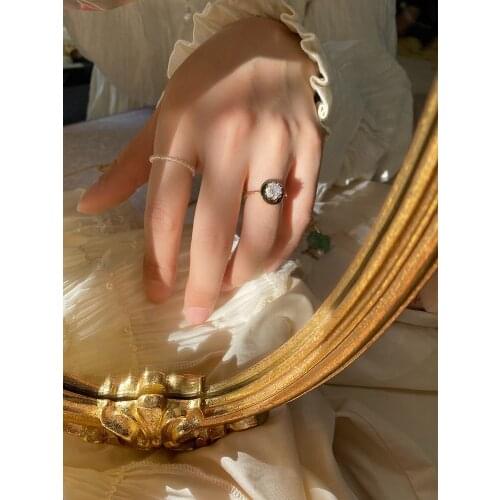 AAA Zircon Floral Rings 925 sterling silver Women Wedding Jewelry Punk Designer Club Cocktail Party Japan