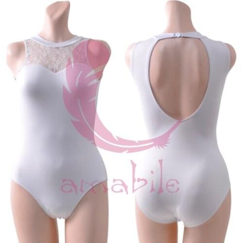 Ballet Dance Gymnastics halter neck lace collar backless leotard sling adult leotard suit AL0186