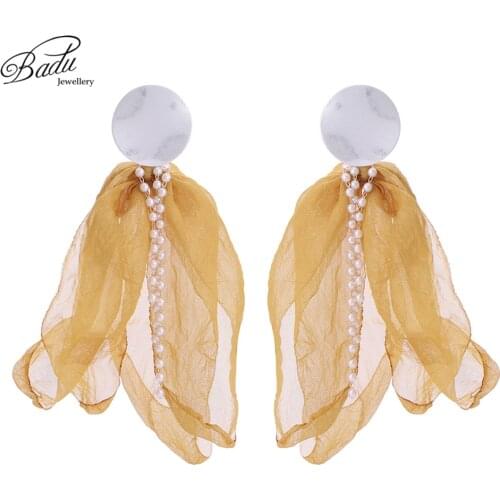 Badu Big Yarn Flower Stud Earring Women Bohemian Holiday Jewelry 5 Colors Earrings Christmas Jewelry Gift for Girls Wholesale