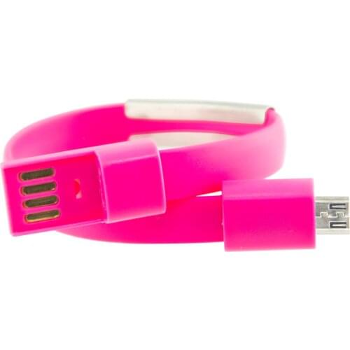 Micro USB Bracelet Cable Contact 23 cm Pink