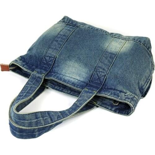 Brand Women Denim Famous Bag Casual Shoulder Canvas Bag Totes Handbags High Capacity Light Blue Crossbody Messenger Bags Female