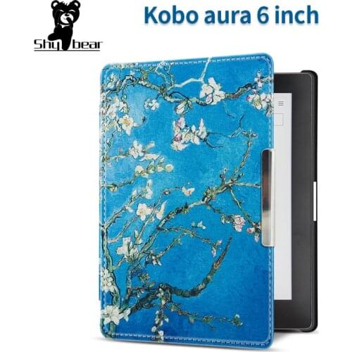 Case for Kobo aura 6 inch 2013 e-Reader Cover Case for Kobo Aura 6" N514 e-book funda capa sleep cover film + stylus