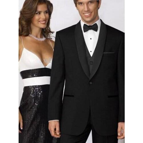 Black Wedding Suits For Men, Black Groom Suit, Custom Made Wedding Tuxedos For Men,Bespoke Men Suit Costume Homme Terno Noivo