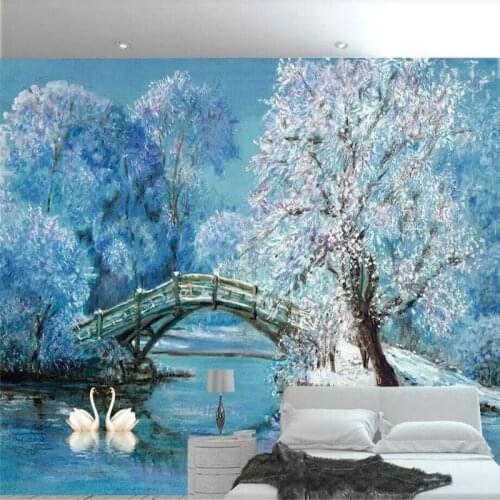European oil painting landscape oil painting wall professional production of wallpaper mural custom home wall