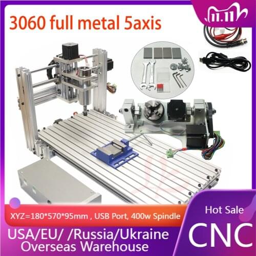 Full metal cnc 3060 5 axis CNC milling machine 5axis DIY CNC engraving machine Mini cnc router machines 5 axis for pcb wood