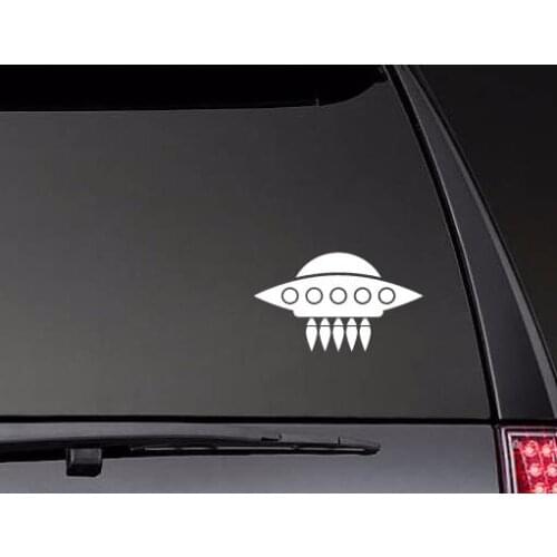 Alien Spaceship With Five Beams Stickers Window Door Decal Vinyl Car Decals WaterProof ZP0453
