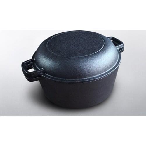 4.8L 26cm Multifunctional Cast Iron Casserole with Lid Stew Pot Soup Pot 3-5People Use