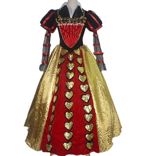 Movies Alice Wonder Area Cosplay Costume Red Queen Princess Dress Fancy Halloween Stage Performce Clothing For Adult Women