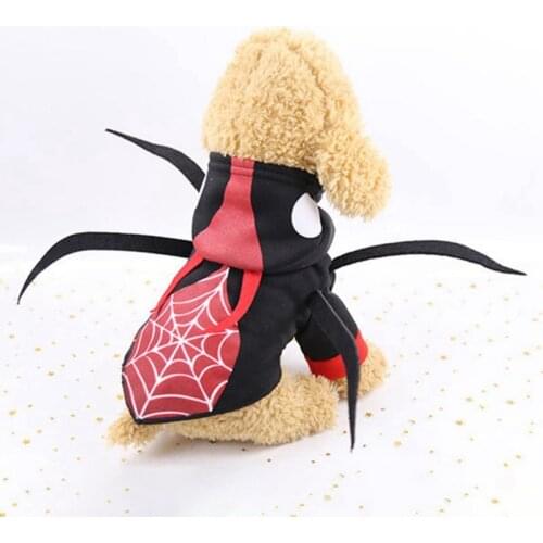 Pet Dog Costume Halloween Clothes Hooded Spider Costume Cosplay Dress Up French Bulldog Cosplay Dress Up Coat