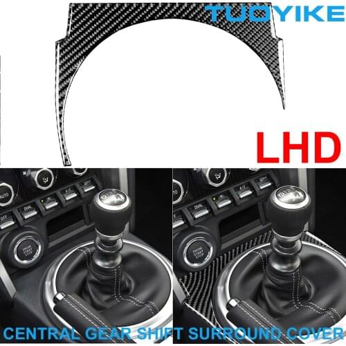 LHD RHD Carbon Fiber Console Central Gear Shift Knob Surround Cover Panel Trim Decal Sticker For Toyota GT86 Subaru BRZ 2017-19