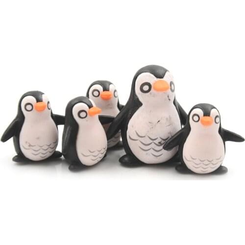 5pcs/lot Penguin Miniatures Mini Car Ornament Cute Auto Accessories