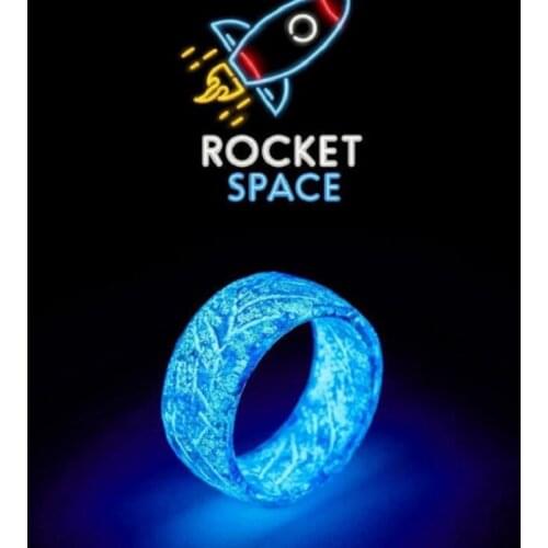 Fashion Colorful Luminous Resin Ring Women Men Fluorescent Glowing Rings Jewelry Glow In The Dark Finger Ring Band Halloween