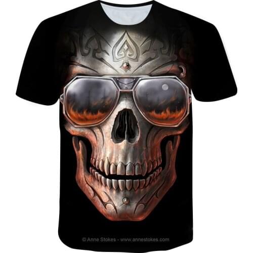Summer Popular 3D Skull Mens Shirt Sports Leisure Sweat-Absorbent Breathable Quick-Drying T-shirts Street Fashion Clothing Top
