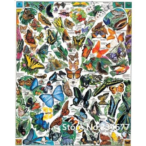 World color butterfly Animal For Embroidery Needlework 14CT Counted Unprinted DIY Cross Stitch Kits Handmade Art Wall Decor