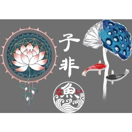 Diy Clothes Patch deal with it Printed Pattern Lotus Flower Heat transfer printing Stickers Iron on patches for clothing Decor